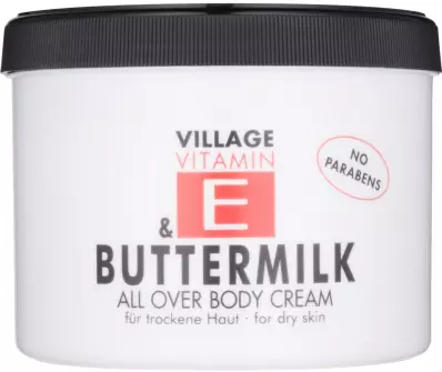 Village Vitamin E Buttermilk crema corporal sin parabenos 500 ml